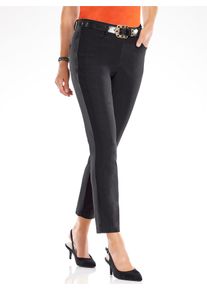 Heine Damen Webhose, schwarz, Gr. 42, unifarben, 78% Viskose, 19% Polyamid, 3% Elasthan, Hosen