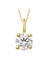 ONE ELEMENT Damen Ketten-Anhänger "0.2 ct Diamant Brillant Anhänger aus 585 Gelbgold", 0.2 ct mit Diamant, Gelbgold 585-Gold, gold, Gelbgold 585,