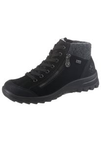 Rieker Damen Winterboots, Gr. 42, schwarz, Nubuklederimitat, Veloursleder, Filz, kontrastfarbene Details, sportlich, Schuhe, Outdoorboots,