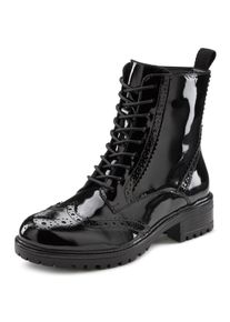 Lascana Damen Schnürboots, Gr. 40, schwarz, Obermaterial: 100% Schafsleder. Futter: 75% Textilmaterial, 25% Schafsleder. Decksohle: 100% Synthetik.