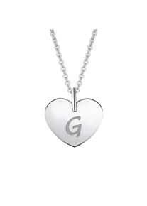 ONE ELEMENT Damen Ketten-Anhänger "Herz mit Gravur G Buchstaben Anhänger aus 333 Weißgold", G, Weißgold 333, silber, Weißgold 333, Schmuckanhänger,