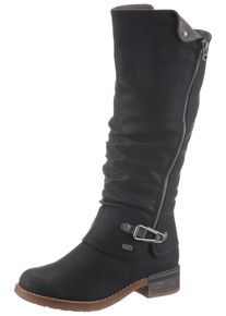 Rieker Damen Winterstiefel, Gr. 36, schwarz, Nubuklederimitat, used, klassisch, Schuhe, Langschaftstiefel, Warmfutter, mit Rieker TEX Membran