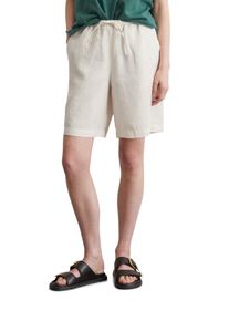 Marc O'Polo MARC O'POLO Damen Shorts "mit teil-elastischem Bund"silky stone, casual, Gr. 46, unifarben, Obermaterial: 100% Leinen; Futter: 100% Baumwolle, Hosen