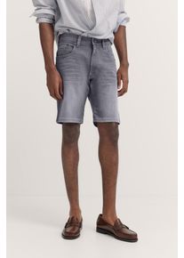 Bugatti Herren Bermudas235, grau, casual, Gr. 46, unifarben, 87% Baumwolle, 11% Polyester, 2% Elasthan, Hosen, im Used-Wash-Design