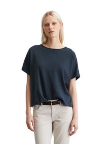Marc O'Polo MARC O'POLO Damen Strickpullover "aus Baumwolle-Leinen-Slub"muted blau, Basic, Gr. M, unifarben, Obermaterial: 90% Baumwolle, 10% Leinen, Pullover