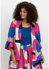 Große Größen Blusenjacke mit Grafikprint, in offener Form Gr. 52 pink bedruckt von sheego für Damen