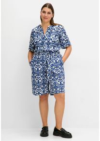 Große Größen Bedruckte Schlupf-Bermudas mit Bindegürtel Gr. 44 beige gemustert bedruckt von sheego für Damen