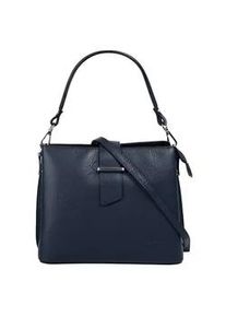 Henkeltasche CLUTY, Damen, Gr. B/H/T: 25cm x 21cm x 12cm onesize, blau, Leder, leicht gl&auml;nzend, unifarben, Taschen, echt Leder, Made in Italy