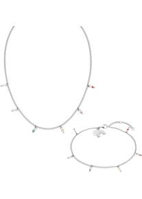 PURELEI Damen Schmuckset "Schmuck Edelstahl Kette Fußkette Mahina Club Anuenue, 2307-MC-Anuenue"edelstahlfarben, rot, rosa, grün, hellblau,