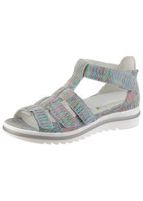 Waldläufer WALDLÄUFER Damen Sandale "HAKURA", Gr. 7hellgrau multi, Veloursleder, gemustert, klassisch, Schuhe, Klettschuh, Sommerschuh, Bequemschuh in