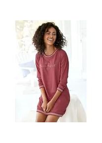 Nachthemd Vivance DREAMS, Damen, Gr. 32/34, N-Gr, rot, Single Jersey, Obermaterial: 100% Baumwolle, unifarben, Basic, bequem kurz, Rundhals, Rippb&uuml;ndchen, Kleider Nachthemd, mit Ripp-Abschl&uuml;ssen