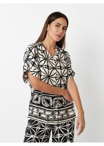 Toni Damen Kurzarmbluse "Bex"sanftes weiß, schwarz, casual, Gr. 42, bedruckt, gemustert, Web, Obermaterial: 100% Viskose, Blusen, mit graphischem