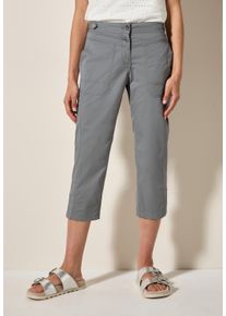 Cecil Damen Caprihose "Style New York"obelisk grau, casual, Gr. 28, unifarben, Web, Obermaterial: 98% Baumwolle, 2% Elasthan, Hosen, mit Knopfdetails