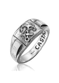 Haze & Glory Ringe - Ring Castaway Anker Maritim 925 Silber - Gr. 64 MM - in Schwarz - f&uuml;r Damen