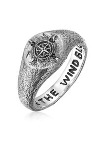 Haze & Glory Ringe - Ring Sigelring - Like the wind blows 925 Sterling - Gr. 64 MM - in Schwarz - f&uuml;r Damen