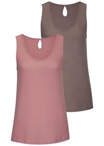 Vivance Trägertop 'mit tropfenförmigem Cut-Out am Rücken' mehrfarbig Gr. 32/34 für Damen. Mit Rundhals. Lässig Geschnitten. Nachhaltig.