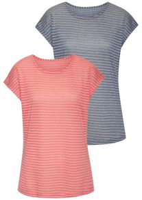 Vivance Kurzarmshirt 'mit Streifenoptik' mehrfarbig Gr. 32/34 für Damen. Mit Rundhals. Bequem. Nachhaltig.