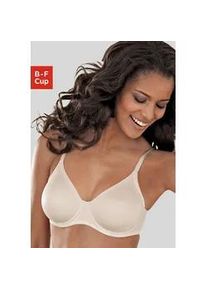 T-Shirt-BH Lascana "perfect basic", Damen, Gr. 80, Cup F, beige (creme), Microtouch, Obermaterial: 82% Polyamid (TACTEL), 18% Elasthan (LYCRA), Basic, BHs T-Shirt-BH, mit B&uuml;gel, ohne Schale, Basic Dessous