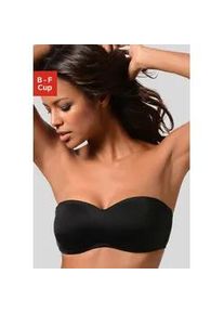 T-Shirt-BH Lascana, Damen, Gr. 75, Cup D, schwarz, Microtouch, Obermaterial: 85% Polyamid, 15% Elasthan, Basic, BHs Bandeau-BH BH Tr&auml;gerlose-BH B&uuml;gel-BH T-Shirt-BH, ohne Schale mit abnehmbaren Tr&auml;gern, Basic Dessous