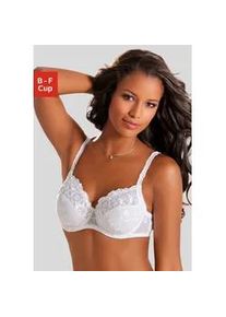 B&uuml;gel-BH Lascana "Wanda", Damen, Gr. 105, Cup D, wei&szlig;, Spitze, Obermaterial: 78% Polyamid, 12% Polyester, 6% Baumwolle, 4% Elasthan, BHs B&uuml;gel-BH, mit Stickerei Spitze in floraler Optik, Dessous