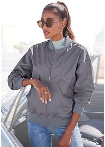 French Connection Blouson blau Gr. L (44/46) für Damen. Mit Badge. Lässig Geschnitten. Nachhaltig.