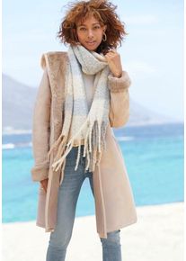 Buffalo Lederimitatmantel beige Gr. 36 für Damen. Figurumspielend