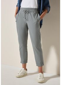 Cecil Damen Stoffhose "Style Tracey"obelisk grau, casual, Gr. XS, unifarben, Web, Obermaterial: 68% Baumwolle, 28% Polyester, 4% Elasthan, Hosen, mit
