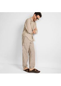LANDS' END Leinenmix-Cargohose, Herren,  Braun, Leinen/Baumwoll-Mischung, by Lands' End