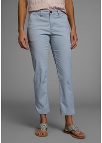 DELMAO Damen 7/8-Hoseblau, grau, casual, Gr. 46, unifarben, Web, Obermaterial: 98% Baumwolle, 2% Elasthan, Hosen, mit funktionalen Eingriff- &