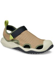 Crocs Herren Badesandale "Swiftwater", Gr. 43hellbraun, olivgrün, Textil, Croslite, sportlich, Schuhe, Badeschuh, Wassersandale mit Klettverschluss