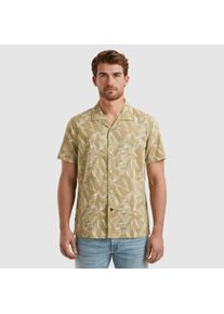 PME-Legend PME LEGEND Herren Kurzarmhemd "Short Sleeve Shirt Print On Ctn Slub"gray grün, casual, Gr. 4XL, geblümt, Web, Obermaterial: 100% Baumwolle, Hemden,