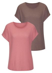 Vivance Kurzarmshirt 'aus weicher Piqué-Qualität' mehrfarbig Gr. 32/34 für Damen. Mit Rundhals. Lässig Geschnitten. Nachhaltig.