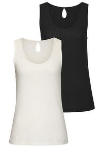 Vivance Trägertop 'mit tropfenförmigem Cut-Out am Rücken' mehrfarbig Gr. 32/34 für Damen. Mit Rundhals. Lässig Geschnitten. Nachhaltig.