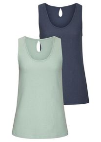 Vivance Trägertop 'mit tropfenförmigem Cut-Out am Rücken' mehrfarbig Gr. 32/34 für Damen. Mit Rundhals. Lässig Geschnitten. Nachhaltig.