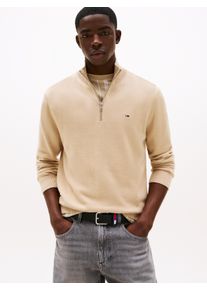 Tommy Jeans Herren Strickpullover "TJM SLM ESS LIGHT ¼ ZIP SWTR EXT"silt, casual, Gr. L, unifarben, Strick, Obermaterial: 100% Baumwolle, Pullover,