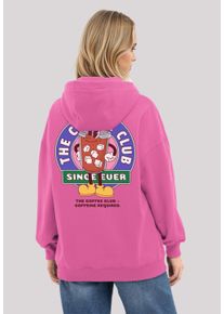 F4NT4STIC Damen Kapuzenpullover "Coffee Club"hyper pink, casual, Gr. L, Obermaterial: 80% Baumwolle, 20% Polyester, Pullover, Premium Qualität