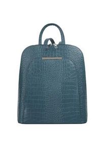 Cityrucksack CLUTY, Damen, Gr. B/H/T: 28cm x 29cm x 12cm, onesize, blau, Leder, Rindsleder, Rucks&auml;cke Cityrucksack, echt Leder, Made in Italy