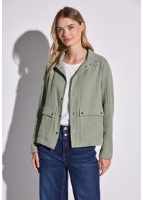 Street One Damen Kurzjackedusty milky grün, casual, Gr. 44, unifarben, Web, Obermaterial: 100% Baumwolle; Futter: 100% Polyester, Jacken, mit