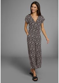 Laura Scott Damen Jumpsuitschwarz, sand, geometrisch, feminin, Gr. 36, gemustert, Jersey, Obermaterial: 95% Viskose, 5% Elasthan, Overalls, mit
