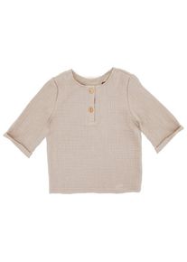 MaxiMo Baby Hemd 3/4 Arm Musselin Hemden Kinder (Gr 62/68 |grau)