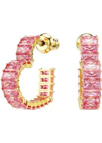 Swarovski Damen Paar Creolen "Schmuck Geschenk Matrix Ohrringe Herz, 5693512, 5706340", Metallgelbgoldfarben, metallfarben, pink, pink, Metall,