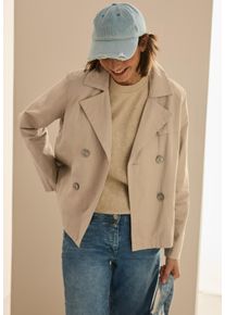 Cecil Damen Kurzjackelight toffee, casual, Gr. XL, unifarben, Web, Obermaterial: 100% Baumwolle, Jacken, mit Logo Stickerei am Ärmel