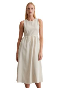Marc O'Polo MARC O'POLO Damen Midikleid "aus TENCEL Lyocell-Leinen-Mix"silky stone, Gr. 46, unifarben, Obermaterial: 90% Lyocell, 10% Leinen; Futter: 100% Nicht