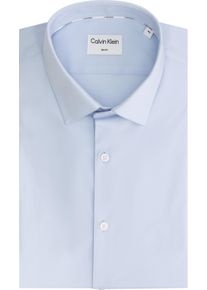 Calvin Klein Herren Businesshemd "SLIM ESNTL POPLIN NOS STR SLD"calm blau, casual, Gr. 44, unifarben, Web, Obermaterial: 97% Baumwolle, 3% Elasthan,