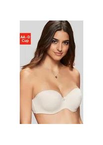 Multiway-BH Lascana, Damen, Gr. 80, Cup AA, beige (puder), Microtouch, Obermaterial: 80% Polyamid (TACTEL), 20% Elasthan, BHs Push-up-BH Tr&auml;gerlose-BH, mit abnehmbaren, normalen und transparenten Tr&auml;gern
