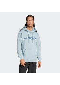 adidas terrex Herren Kapuzensweatshirt "MT L LOGO HD"magic grau, sportlich, Gr. S, Obermaterial: 70% Baumwolle, 30% Polyester, Sweatshirts