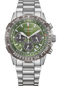 Citizen Herren Chronograph "Promaster Sky"silberfarben, grün, Armbanduhren, Armbanduhr, Solar, Herrenuhr, Edelstahlarmband, analog, Tag