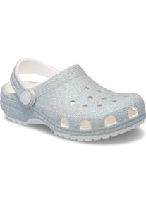 Crocs Kinder Clog "Classic Iridescent Glitter", Gr. 38weiß, grau glitzer, Croslite, Glitzer, casual, Schuhe, Glitzerschuh, Sandale, Hausschuh mit