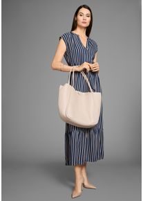 HECHTER PARIS Damen Midikleidnavy, sand, gesteift, feminin, Gr. 46, Web, Obermaterial: 100% Viskose, Kleider, mit Bindeband