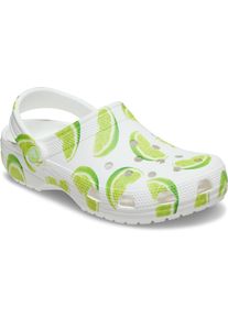 Crocs Damen Clog "Classic Fresh Fruits", Gr. 37weiß limette, Croslite, kontrastfarbene Details, casual, Schuhe, Berufsschuh, Arbeitsschuh mit